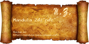 Mandula Zénó névjegykártya
